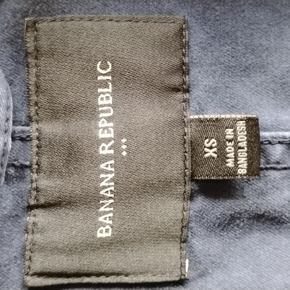 Banana Republic 98% Cotton Button-Up Utility Ankle Jumpsuit XS Navy Pockets - Picture 5 of 11